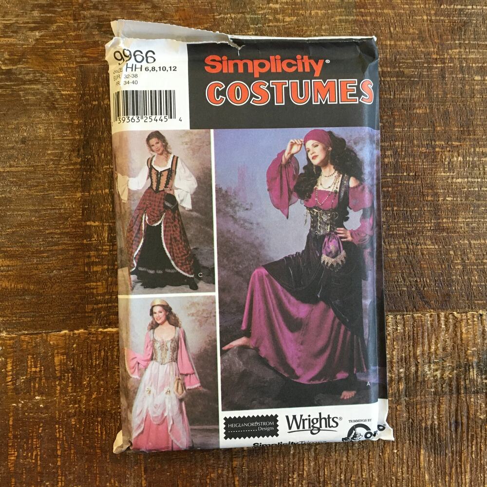 Simplicity Sewing Pattern 9966 Medieval Gypsy Bar Wench Cosplay 6-12 UNCUT